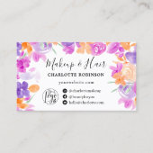 Paarse Oranje Boho bloemetjes bloemenmake-up haar Visitekaartje (Voorkant)