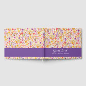 Paarse Oranje Boho Wilde Bloemige Bruiloft Gastenboek (Volledig)