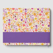 Paarse Oranje Boho Wilde Bloemige Bruiloft Gastenboek (Achterkant)