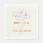 Paarse Oranje burlap kleine pompoen Baby shower Servet (Voorkant)