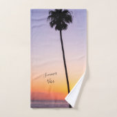 Paarse Oranje Californische palmboomklep Bad Handdoek (Handdoek)
