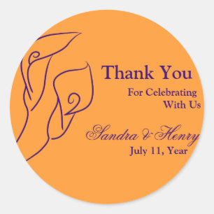 Paarse & Oranje Calla Lilies Favor Stickers