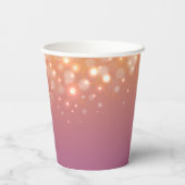 Paarse oranje champagnebubbels bruiloft papieren bekers (Achterkant)