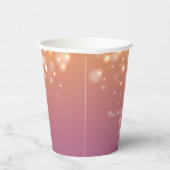 Paarse oranje champagnebubbels bruiloft papieren bekers (Rechts)