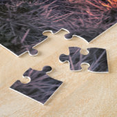 Paarse Oranje Cholla Cactus Joshua Tree Sunset art Legpuzzel (Zijkant)