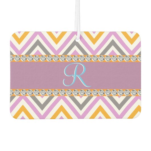 Paarse Oranje diamanten Chevron Luchtverfrisser (Voorkant)