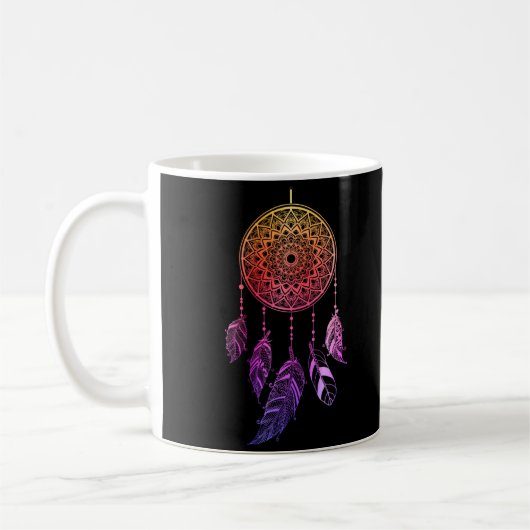 paarse oranje dreamcatcher boho koffiemok (Links)