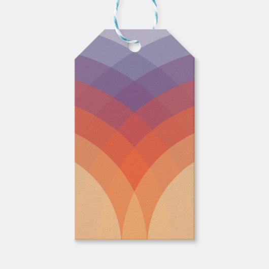 Paarse, oranje en blauwe kleurrijke pastelbogen cadeaulabel (Voorkant)