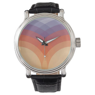 Paarse, oranje en blauwe kleurrijke pastelbogen horloge