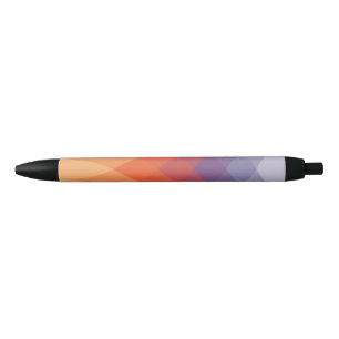 Paarse, oranje en blauwe kleurrijke pastelbogen zwarte inkt pen