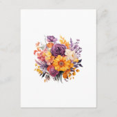 Paarse, Oranje en Gele Bloemen Gast Details Informatiekaartje (Achterkant)