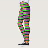 Paarse Oranje en groene gestripte Leggings (Links)