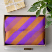 Paarse, Oranje en roze diagonale strepen Tissuepapier (Geschenk)