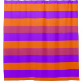 Paarse, Oranje en roze strepen Douchegordijn (Voorkant)