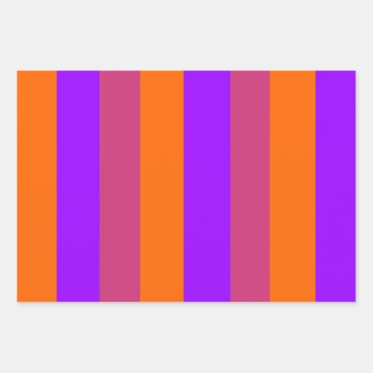 Paarse, Oranje en roze strepen Inpakpapier Vel (Voorkant)