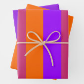 Paarse, Oranje en roze strepen Inpakpapier Vel (In situ)