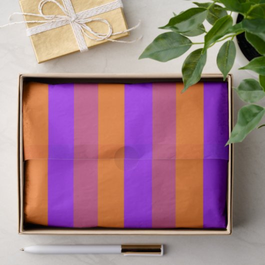 Paarse, Oranje en roze strepen Tissuepapier (Geschenk)