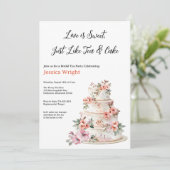 Paarse & Oranje Floral Tiered Cake Vrijgezellenfee Kaart (Staand voorkant)