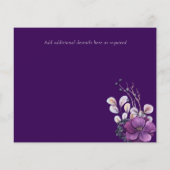 Paarse Oranje Floral Weddenschap Save Dates (Achterkant)