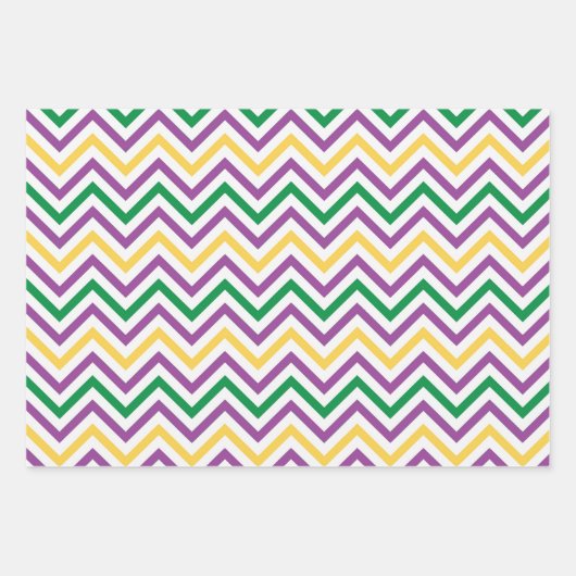 PAARSE ORANJE GEEL MARDI GRAS THEME INPAKPAPIER VEL (Voorkant 3)