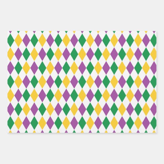 PAARSE ORANJE GEEL MARDI GRAS THEME INPAKPAPIER VEL (Voorkant)