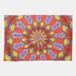 Paarse Oranje Gele Abstracte Patroon Keukentoren Theedoek