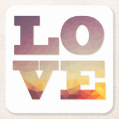 Paarse/oranje/gele liefdestekst kartonnen onderzetters (Voorkant)