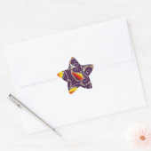 Paarse oranje gele paisley ster sticker (Envelop)