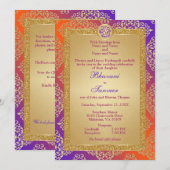 Paarse, Oranje Glitter Ganesha, goudkoorts Glitter Kaart (Voorkant / Achterkant)