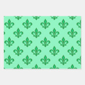 PAARSE ORANJE GREEN MARDI GRAS PATTERNEN INPAKPAPIER VEL (Voorkant 3)