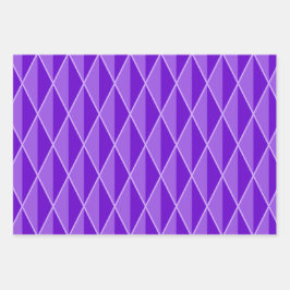 PAARSE ORANJE GREEN MARDI GRAS PATTERNEN INPAKPAPIER VEL