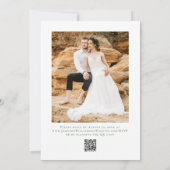 Paarse Oranje Groene Bloemen QR Code Foto Bruiloft Kaart (Achterkant)