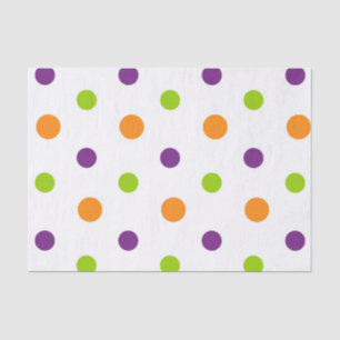 PAARSE ORANJE GROENE HALLOWEEN POLKA DOTS TISSUEPAPIER