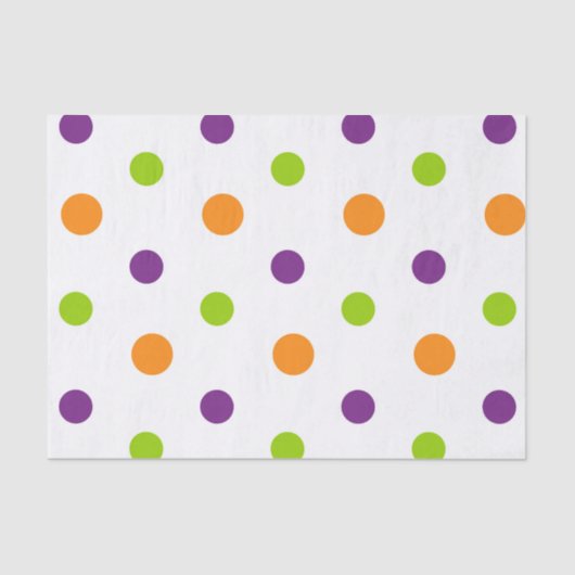 PAARSE ORANJE GROENE HALLOWEEN POLKA DOTS TISSUEPAPIER (Voorkant)