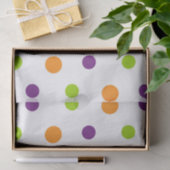 PAARSE ORANJE GROENE HALLOWEEN POLKA DOTS TISSUEPAPIER (Geschenk)