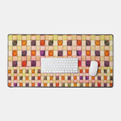 Paarse oranje groene hart gingham Desk Mat (Keyboard & Muis)