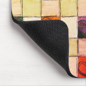 Paarse oranje groene hart gingham Muismat (Hoek)