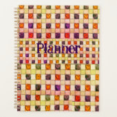 Paarse oranje groene hart gingham Planner (Voorkant)