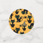 PAARSE ORANJE HALLOWEEN CATS PUMPKINS CONFETTI (Kleine voorkant)