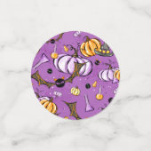 PAARSE ORANJE HALLOWEEN CATS PUMPKINS CONFETTI (Kleine voorkant)