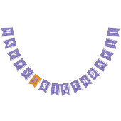 Paarse & oranje Halloween kinderfeestje Vlaggetjes (Alle)