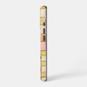 Paarse oranje harten gingham iPhone case Hoesje (Linkerkant)