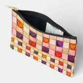 Paarse oranje harten gingham Telefoon accessoire p Etui (Open)