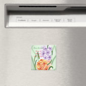 Paarse Oranje hyacinthe Floral Save Date Magnets Magneet (Insitu (Vaatwasser))