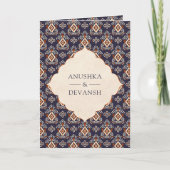 Paarse Oranje Ikat All in One Indiase Bruiloft (Voorkant)