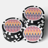 Paarse Oranje Ikat Chevron Zig Zag Stripes Patroon Pokerchips (Opstapeling)