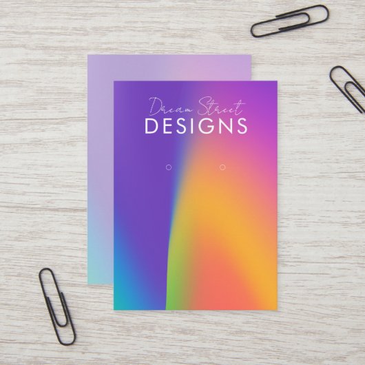 Paarse Oranje Kaart met oorscherm Visitekaartje (Voorkant / Achterkant in situ)