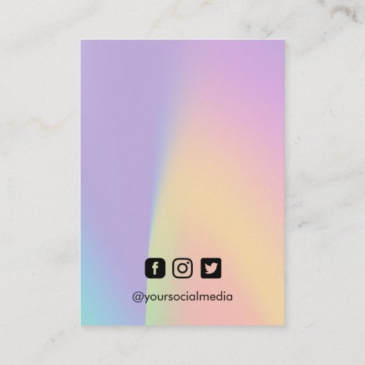 Paarse Oranje Kaart met oorscherm Visitekaartje (Achterkant)