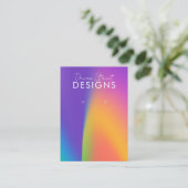 Paarse Oranje Kaart met oorscherm Visitekaartje (Staand voorkant)