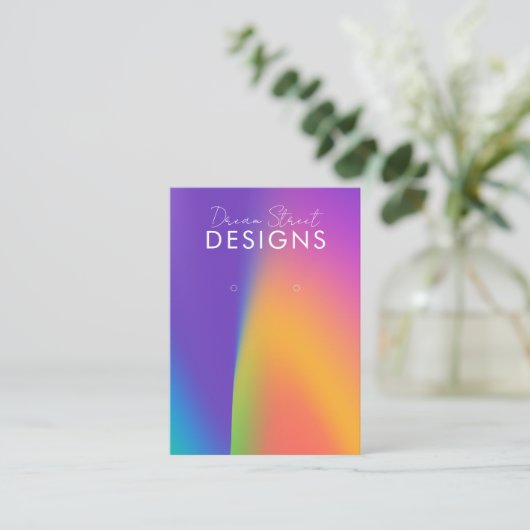 Paarse Oranje Kaart met oorscherm Visitekaartje (Staand voorkant)